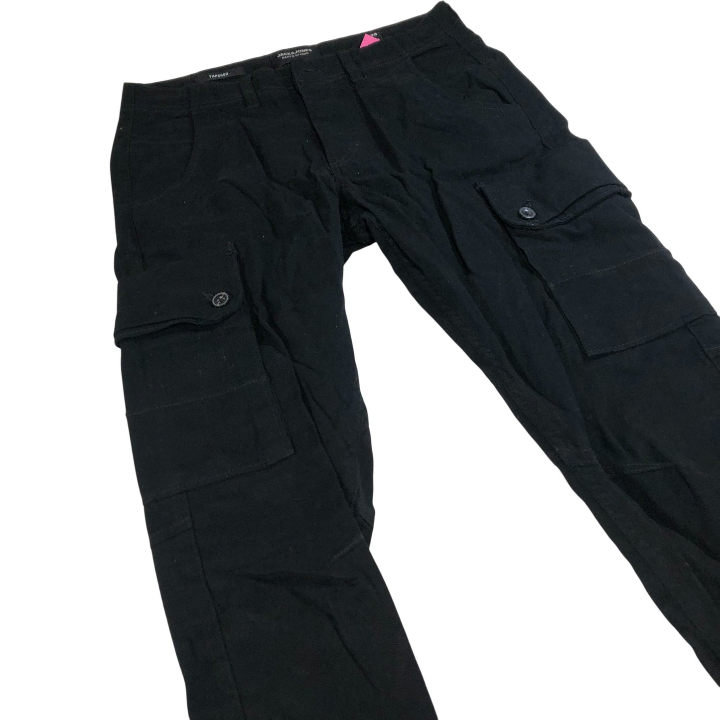 Jack & Jones Cargo Trousers Men's Black Cotton Blend Pants W28 32L