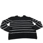 River Island Striped Sweater UK M Men's Black White Knit Crew Neck Jumper