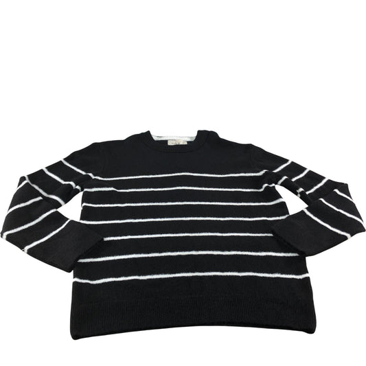 River Island Striped Sweater UK M Men's Black White Knit Crew Neck Jumper