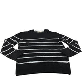 River Island Striped Sweater UK M Men's Black White Knit Crew Neck Jumper