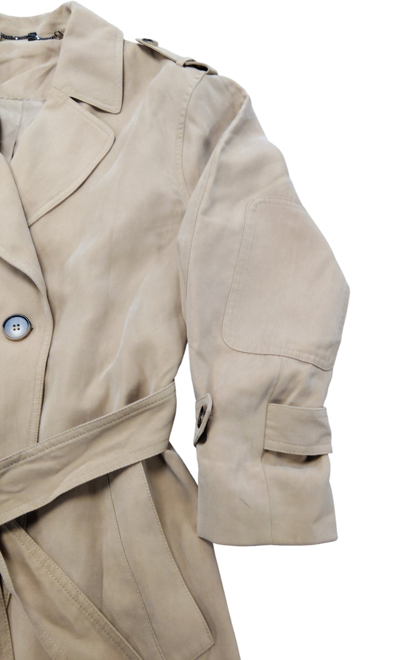 Branded Trench Coat UK12 Women's Beige Double Breasted Belted Waterproof Style