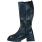 Wide Fit Black Knee High Boots Chunky Heel Faux Leather Size 5