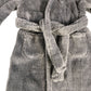 Bath Rugby Hooded Robe Kids Size 7-8 Years Soft Fleece Grey