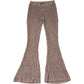 River Island Flared Knit Trousers Women's Flare Leg Brown Mix M