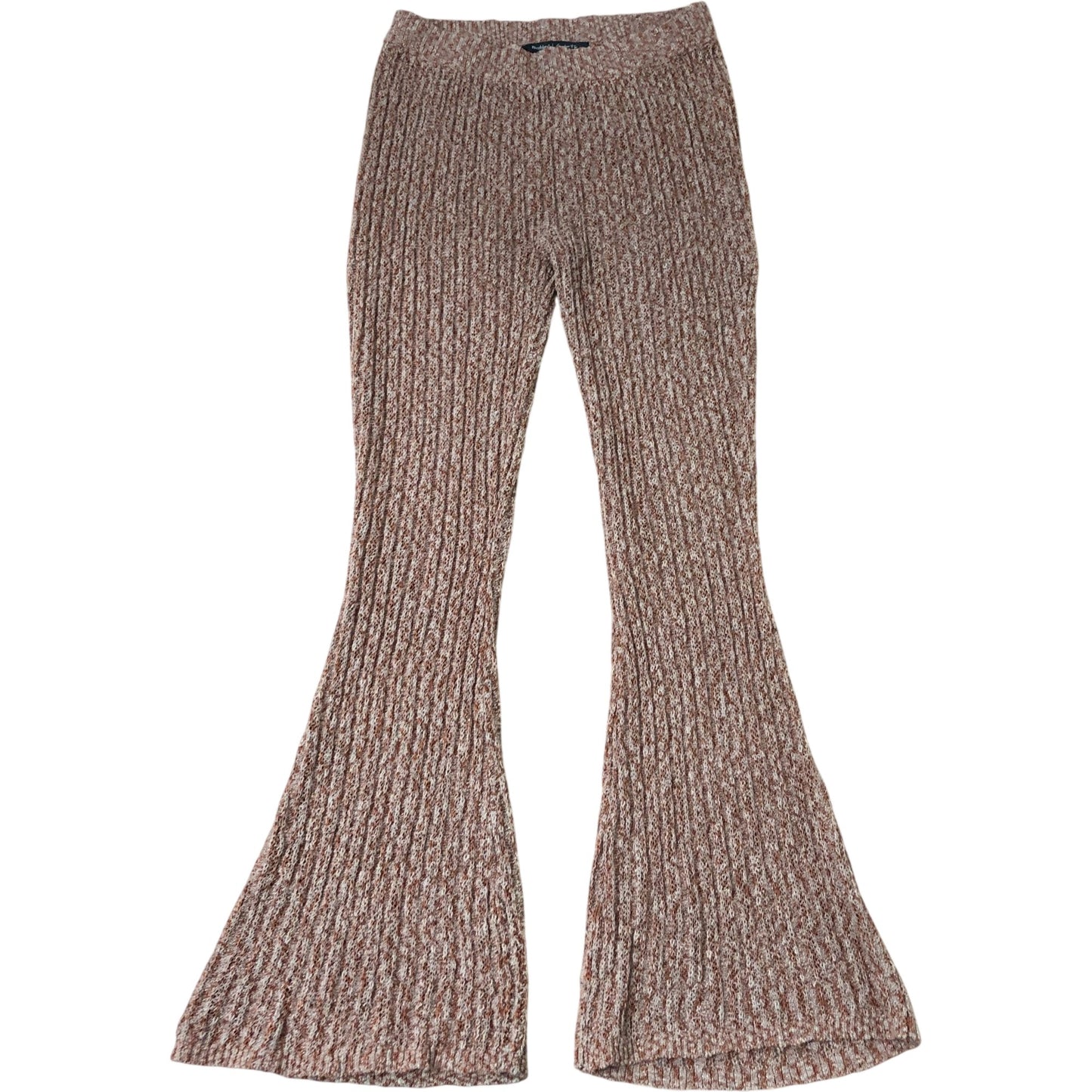 River Island Flared Knit Trousers Women's Flare Leg Brown Mix M