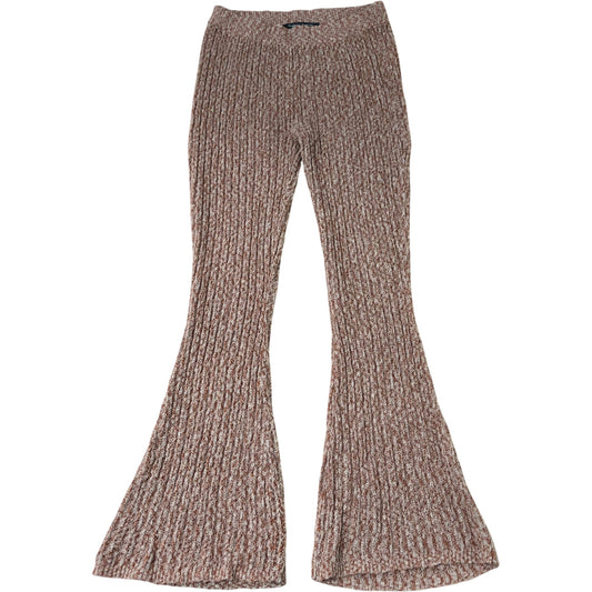 River Island Flared Knit Trousers Women's Flare Leg Brown Mix L