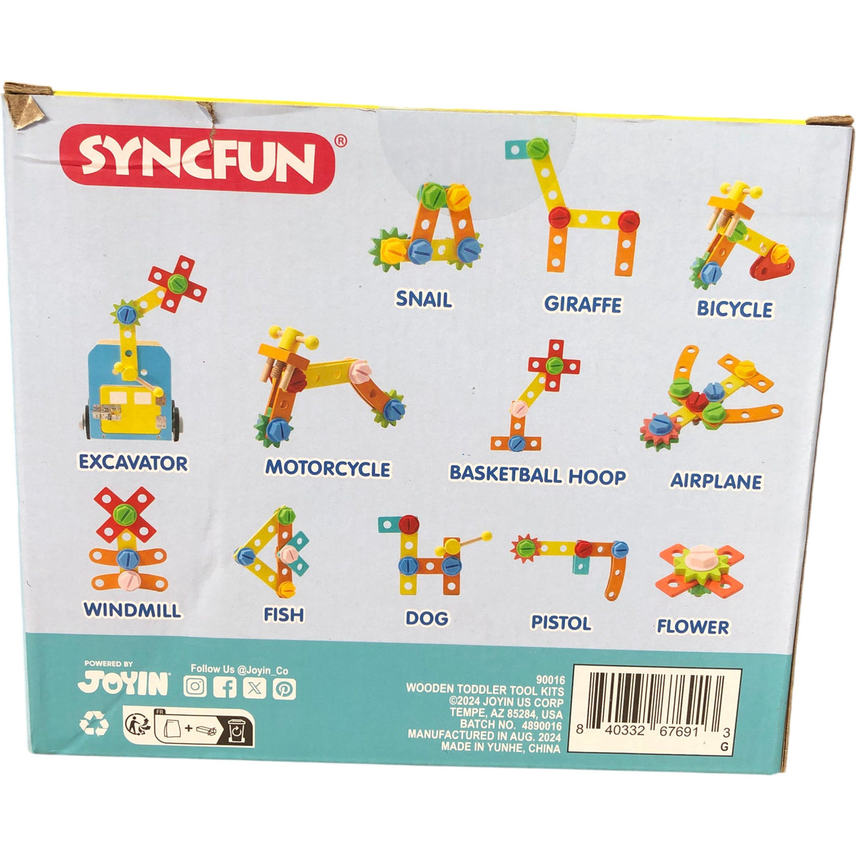 Syncfun Versatile Wooden Tool Box Age 3+ Educational Skills Toy Set