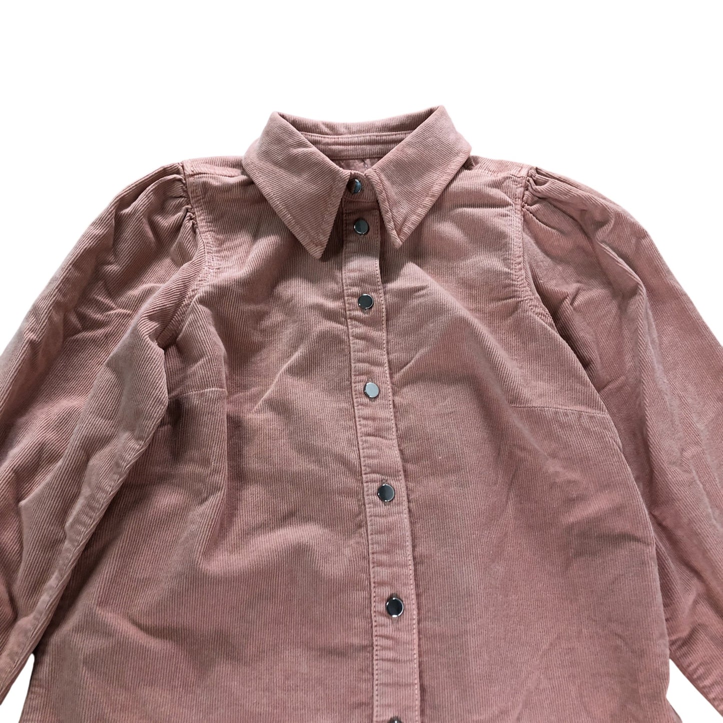Branded Pink Cord Shirt Women's Long Sleeve Button Up Collared Top UK12