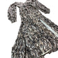 Branded Long Sleeve Snake Print Dress Women's Midi Viscose Brown UK6