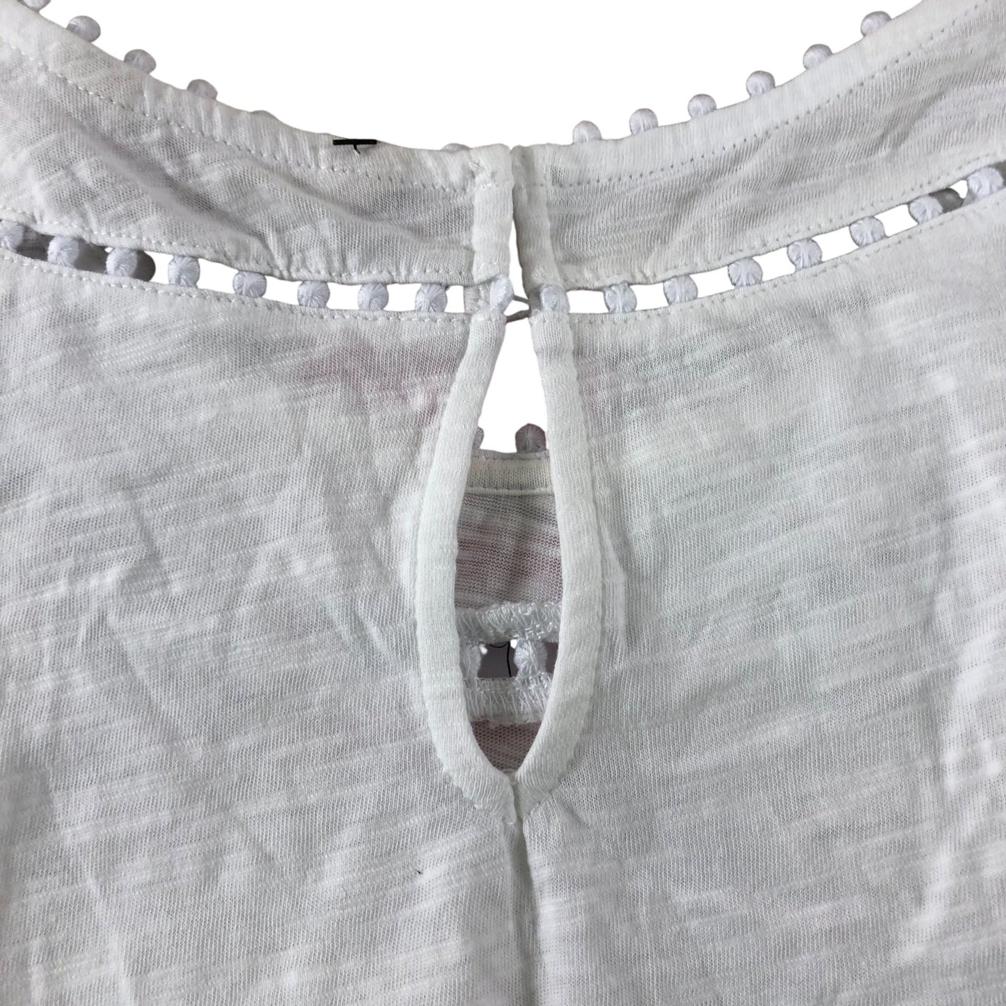 White Trim Detail Top - Size 10