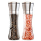 WallEgo Salt And Pepper Mill Set Adjustable Coarseness Glass And Stainless Steel