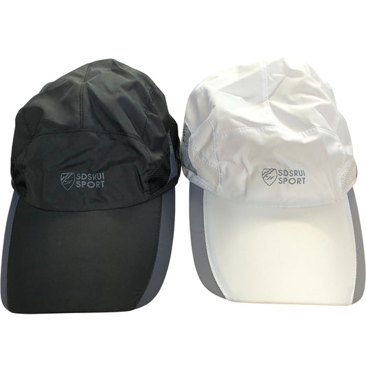 SDSRUI Sport Black White Baseball Caps Running Hats Adjustable Size- 2 Pack