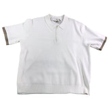 River Island Men's Short Sleeve Polo T Shirt Size M White Zip Neck