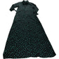 Dancing Leopard Size 6 Women's Black Green Print Long Sleeve Midi Dress