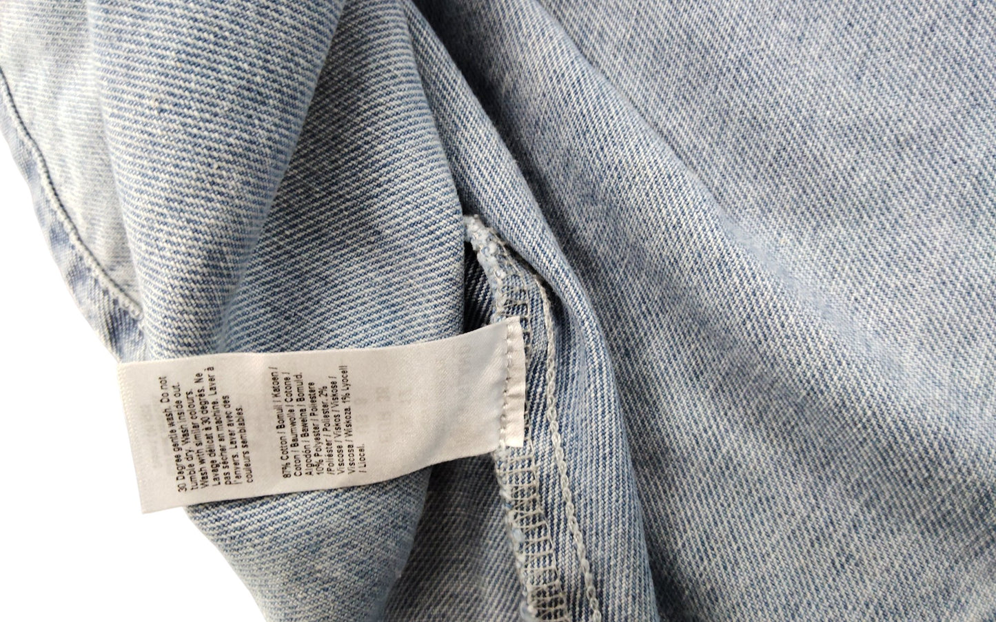 River Island Denim Dress UK12 Women's Sleeveless Skater Style Light Blue