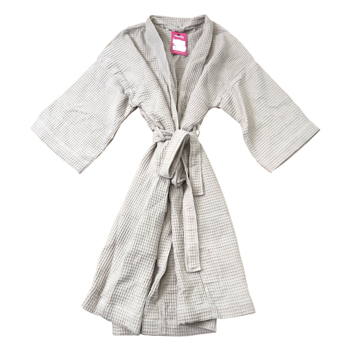 Grey Waffle Robe Organic Cotton Blend Size S