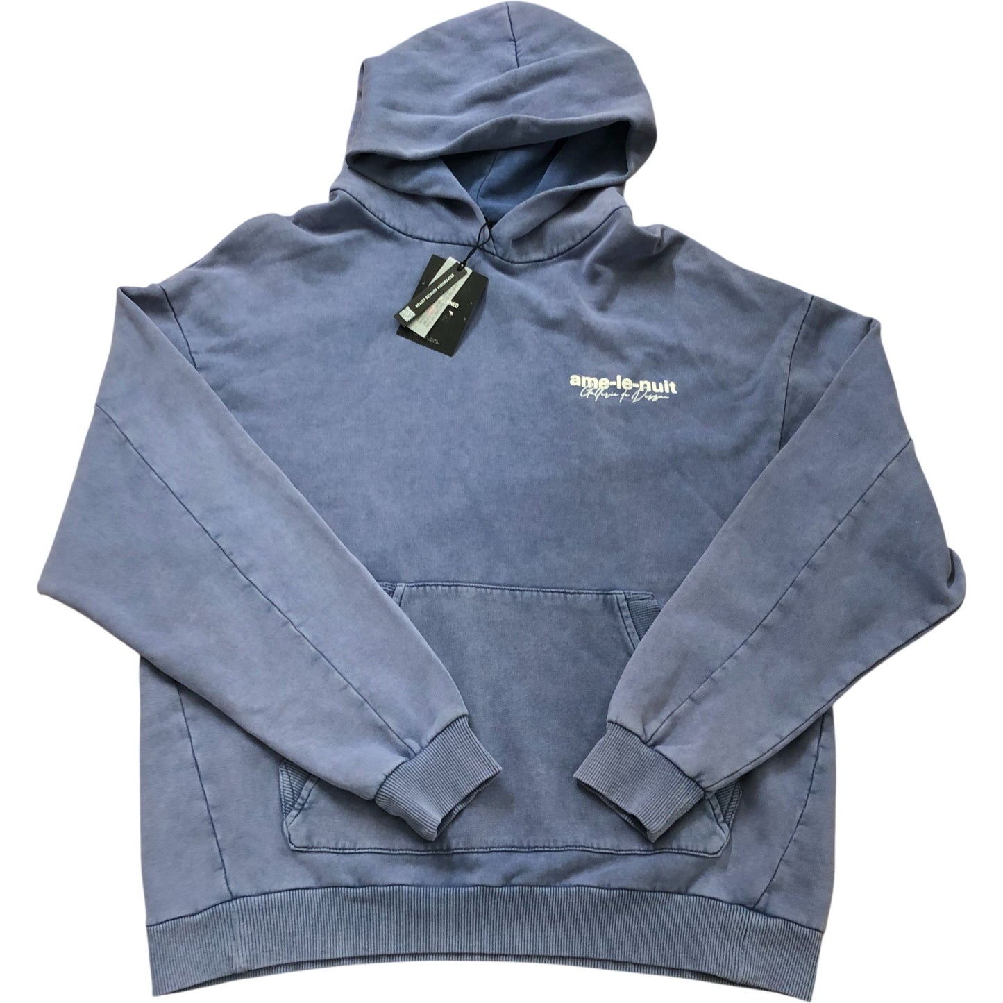 River Island Hooded Sweatshirt Men's Blue Unplanned Gallerie de Design M