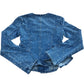 River Island Women's Denim Jacket With Rhinestones Blue Cotton