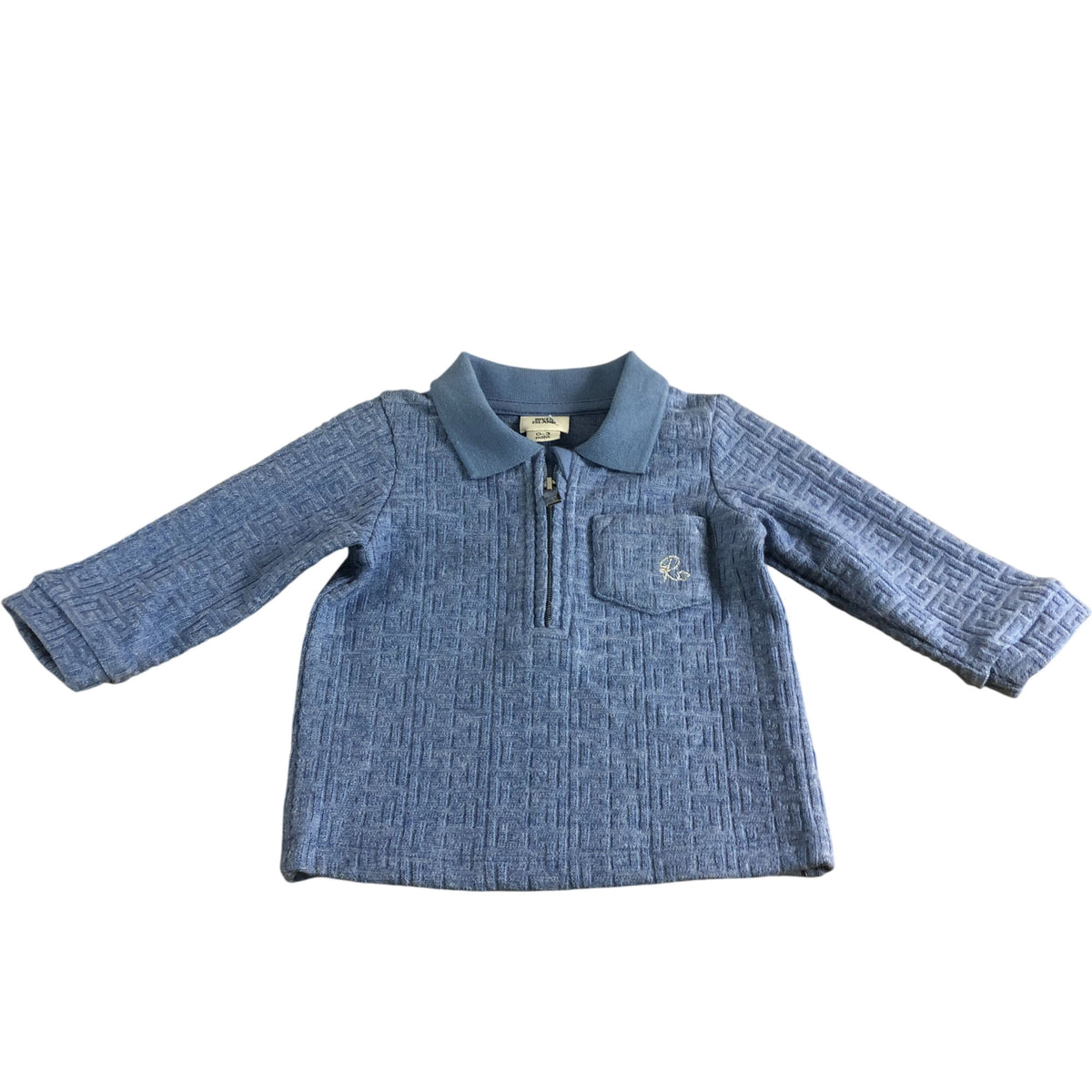 River Island Baby Boys 2 Piece Outfit Set 0-3 Months Zip Top Joggers Blue