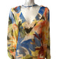 River Island V Neck Floral Print Dress Women's Long Sleeve Size XS Lightweight