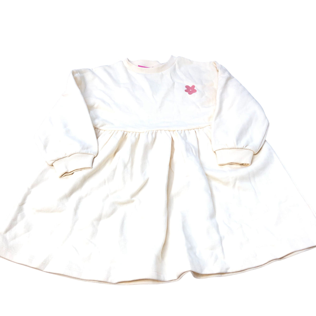 Baby Dress Size 6-7 Years Yellow Long Sleeve Cotton Flower