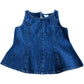 River Island Denim Top UK7-8 Years Girls Sleeveless Cotton Zip Back