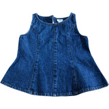 River Island Denim Top UK7-8 Years Girls Sleeveless Cotton Zip Back