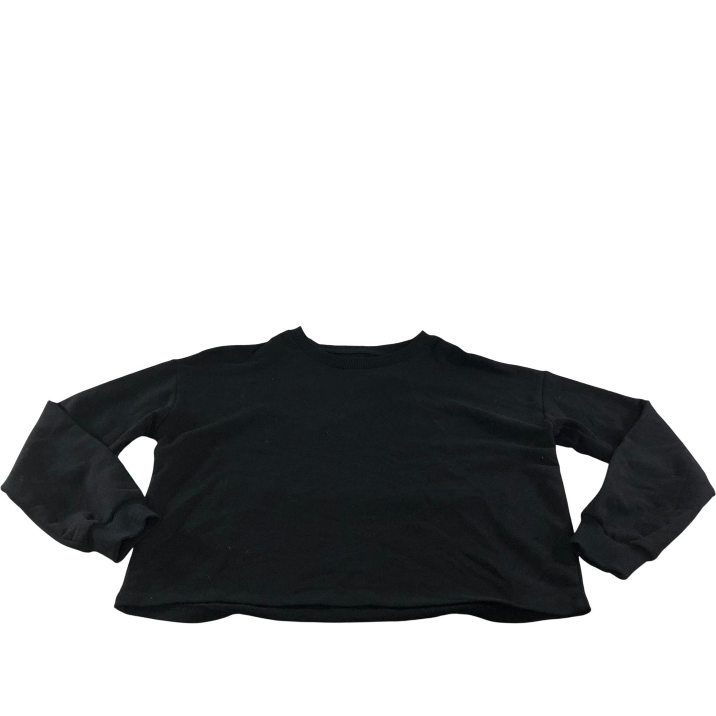 River Island Black Cropped Sweatshirt UK S Women's Casual Long Sleeve Top