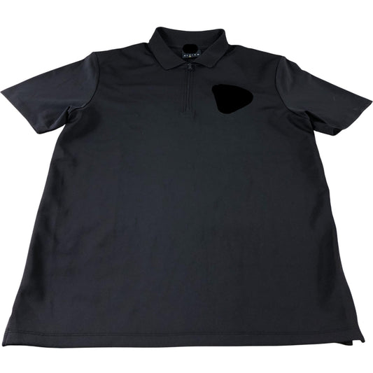 Branded Black 1/4 Zip Polo Shirt - Size Medium