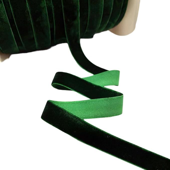Green Thin Velvet Ribbon 3/8 Inch Crafting Gift Embellishment Trim