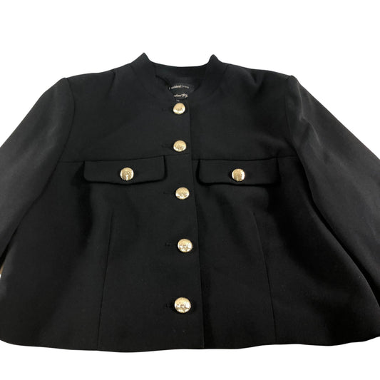 River Island Cropped Jacket UK18 Women's Black Polyester Gold Button Detail