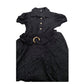 River Island Black Dress Women Size 9 years Embroidered Short Sleeve Belted