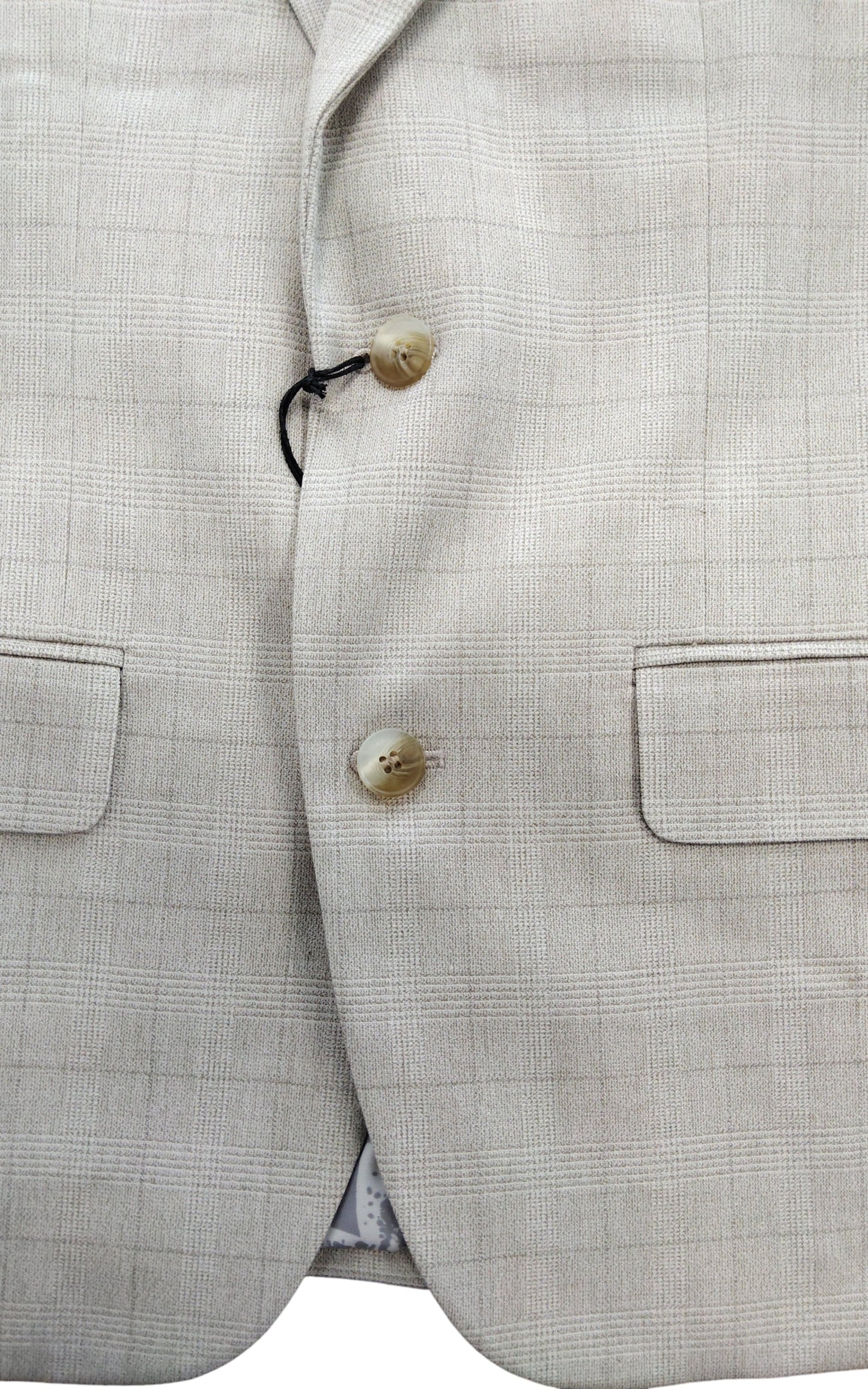 River Island UK36R Men's Beige Check Blazer Suit Jacket Modern Fit Stylish