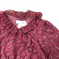 Zara Girls 9-10 Years Floral Ruffle Top Smocked Waist Long Sleeve Red