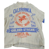 River Island California Golden Streak Graphic T-Shirt XL Men's Cream Cotton