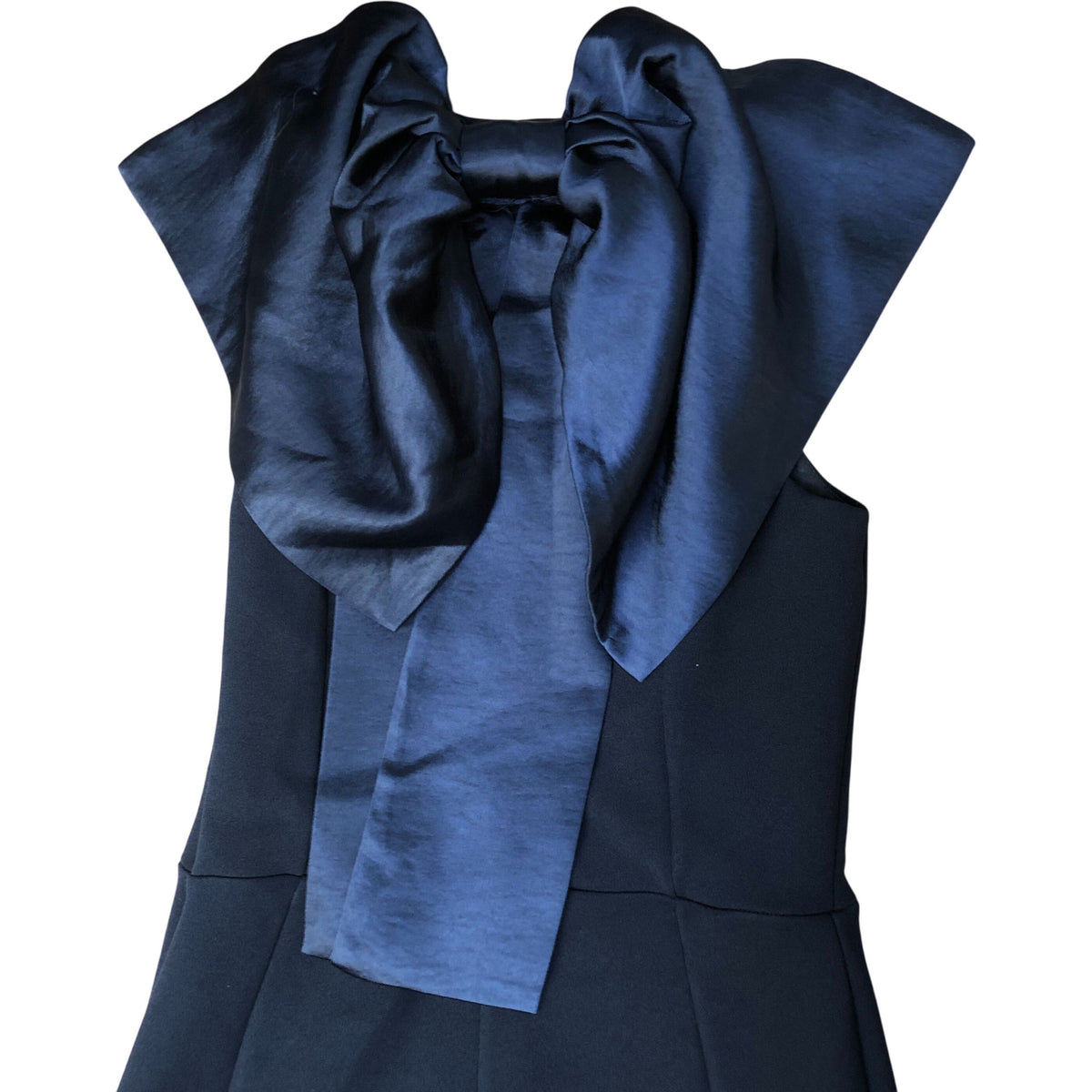 River Island Navy Evening Dress Satin Bow Detail
