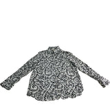 River Island Floral Print Shirt UK8 Women's Casual Button Up Top Black White