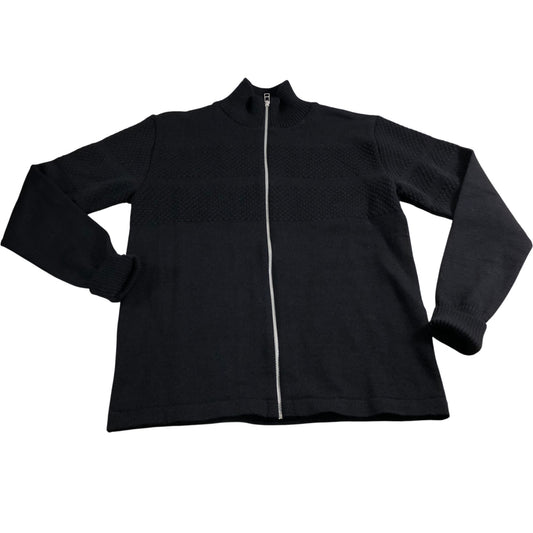 Mads Norgaard Wool Klemens Zip Knit Jumper M Men's Black Zip Sweater