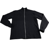 Mads Norgaard Wool Klemens Zip Knit Jumper M Men's Black Zip Sweater
