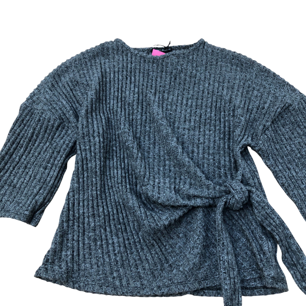 River Island Knit Sweater Comfortable Grey Ribbed Loose Fit Top