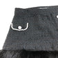 River Island Women's Black Tweed Skirt UK12 Faux Fur Detail Button Front