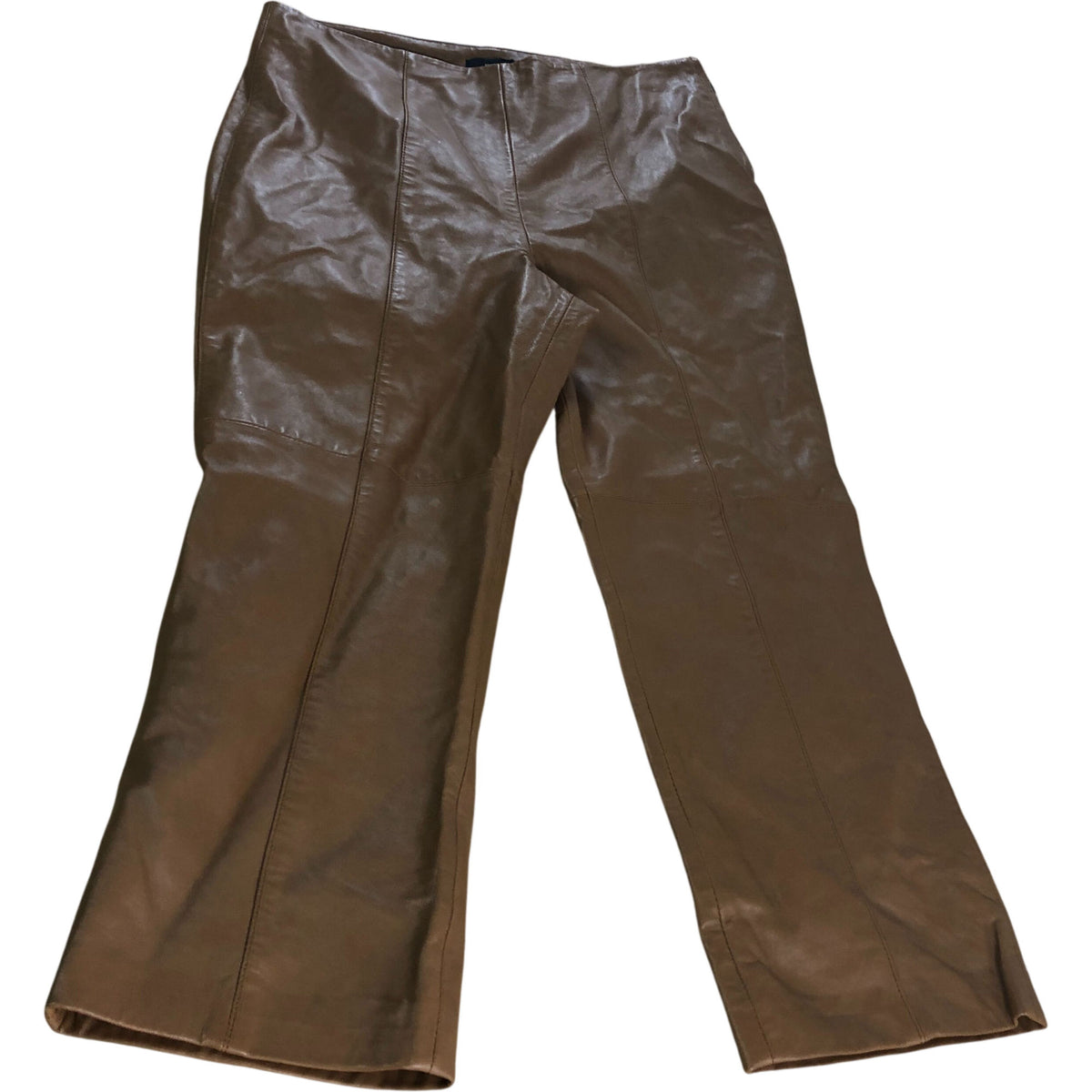 River Island Leather Trousers UK12 Women's Brown Real Leather