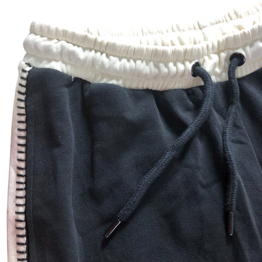 River Island Drawstring Waist Wide Leg Track Trousers Women's Black Size Large
