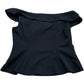 Black Double Breasted Blouse Stylish Elegant Top