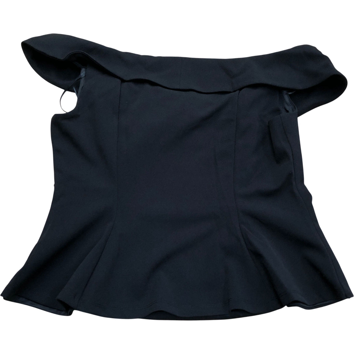 Black Double Breasted Blouse Stylish Elegant Top