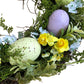 Easter Wreath Decorative Spring Design With Colourful Eggs And Flowers