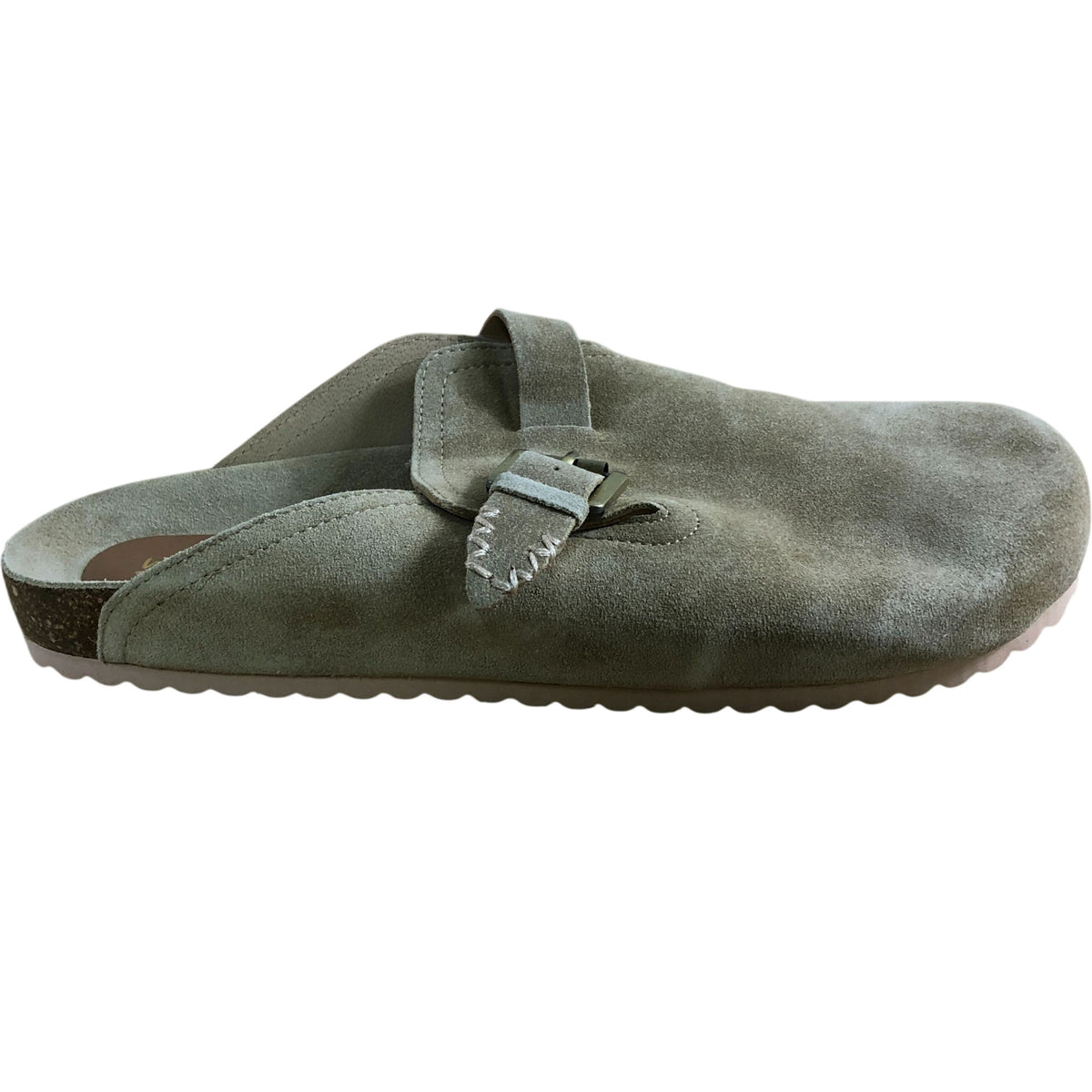 Slip On Suede Footbed UK8 Women's Light Natural Buckle Sandals