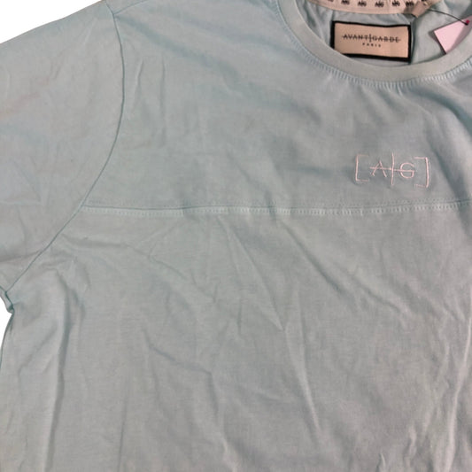 AVANT GARDE Paris AGM108 Men's Casual T-Shirt Light Blue Cotton Short Sleeve