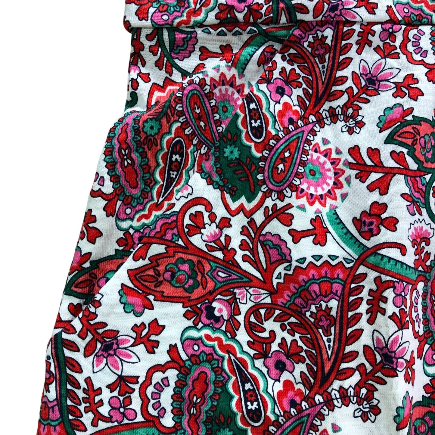 White Paisley Floral Jersey Dress - Size 22