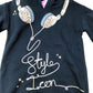 River Island Stylish Black Hoodie Style Icon Kids 2-3 Years Pullover Gold Design